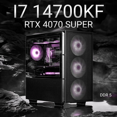 OXYGEN Intel Core i7 14700KF, RTX 4070 Super 12GB, DDR5 32GB, SSD 2000GB Черный