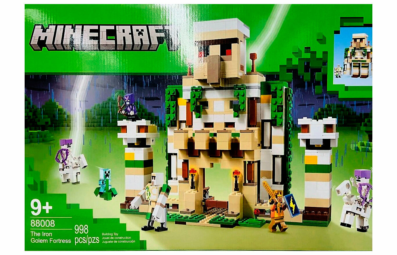 Конструктор MINECRAFT "Крепость Железного Голема" 88008, 998 деталей