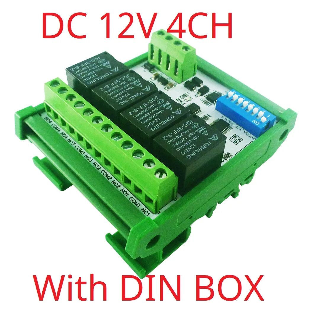 Релейный модуль eletechsup RYR404A 4CH DC 12V 24V Modbus RTU RS485