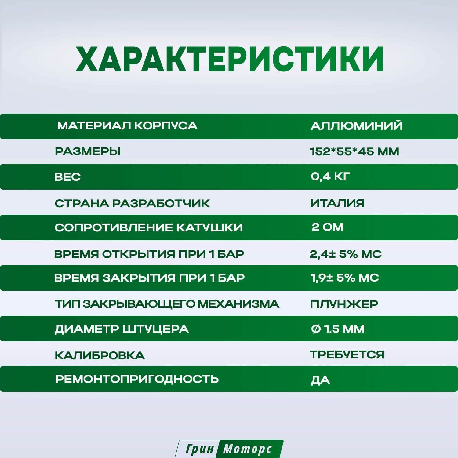 Газовые форсунки ГБО 4 поколения digitronic тип 33 2Ом 4 цилиндра — фото 1