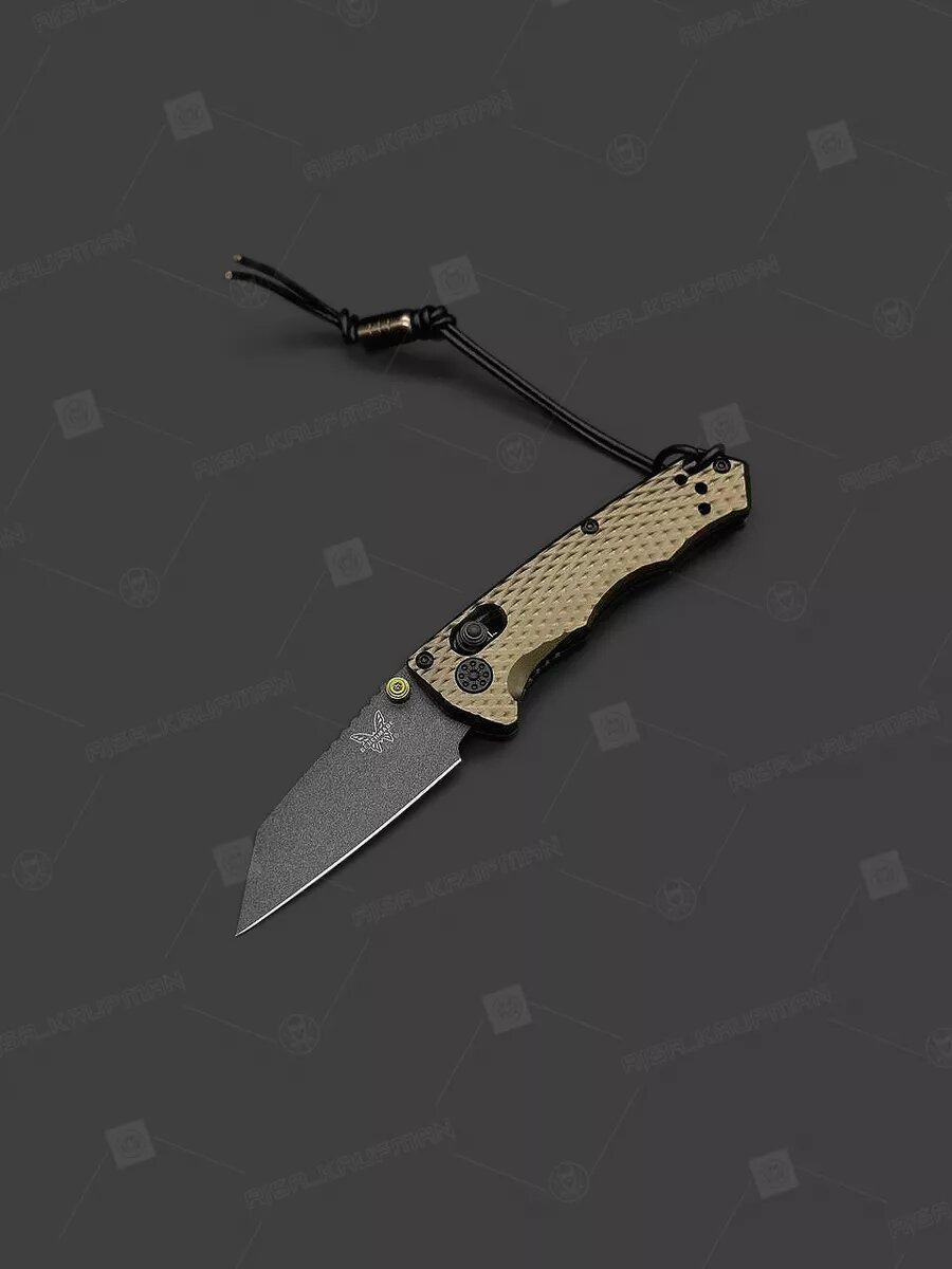 Нож складной туристический Benchmade 290BK Full Immunity, золотистый, сталь 8Cr13MoV, алюминиевая рукоять, шайбы