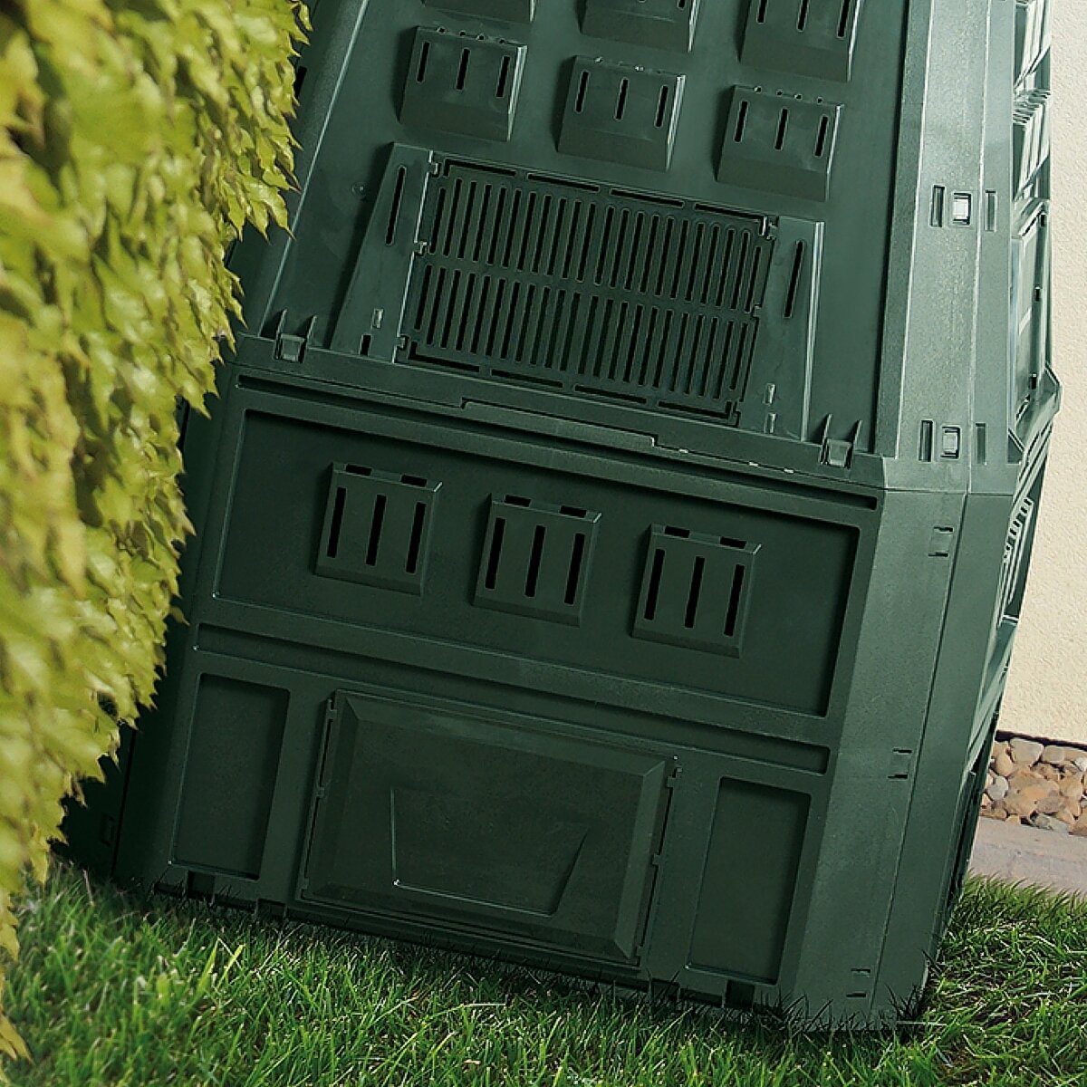 Садовые Компостеры Компостер садовый Prosperplast Evogreen, с крышкой, зеленый, 850 л