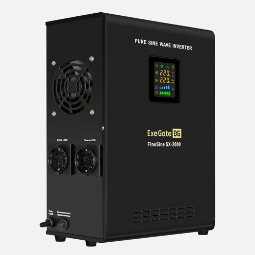 Изображение товара Комплект ИБП EX296001RUS + батарея 55Aч EX285667RUS 2шт ExeGate FineSine SX-2000. LCD. AVR.2SH