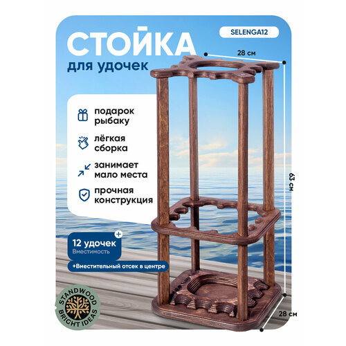 Кронштейн для удочек Selenga 12 Темный орех