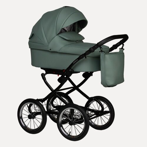 Изображение товара Коляска для новорожденных 2 в 1 Jovola Tessa Classic Eco Plus 14 универсальная, всесезонная, Te 01 (шалфей кожа)