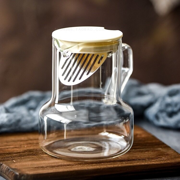 Чайник стеклянный Thermic с крышкой сито, белый,1000 мл.