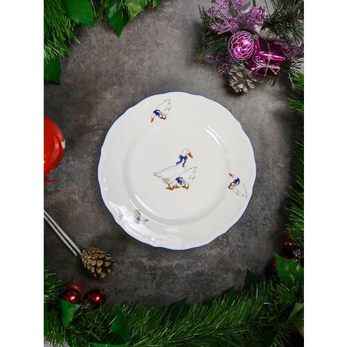 Набор плоских тарелок Гуси 19 см 6 шт