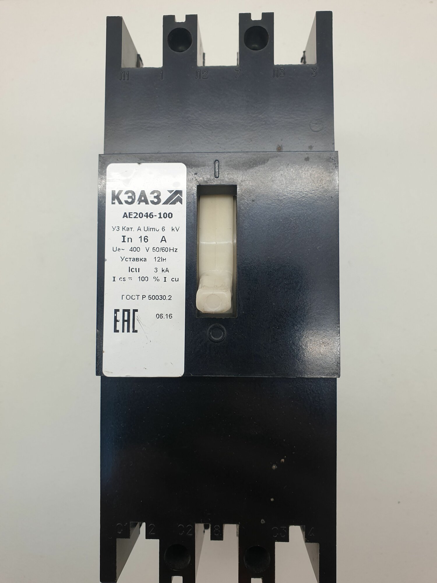 АЕ2046-100, Выключатель автоматический, 16A, 12In, 400V 50-60Hz