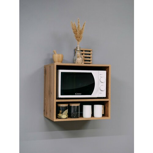 Полка настенная для микроволновки и техники на кухню, держатель для микроволновой печи, СВЧ на стену 53х48х40 см