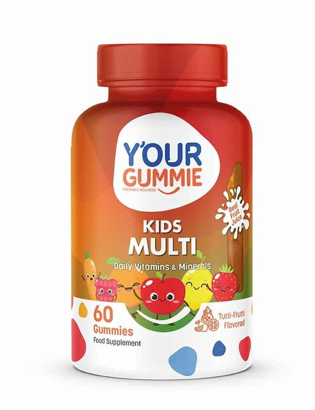 Картинки KIDS MULTI, Витаминно-минеральный комплекс для детей. 60 мармеладок. Турция