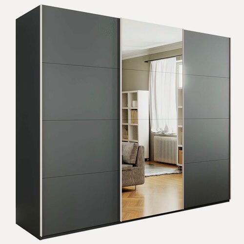 Изображение товара Шкаф-купе Эста 3-х дверный ДСП/Зеркало 270х66х240, Е1, Серый диамант