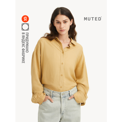 фото Рубашка muted air linen, размер xxs-xs, желтый