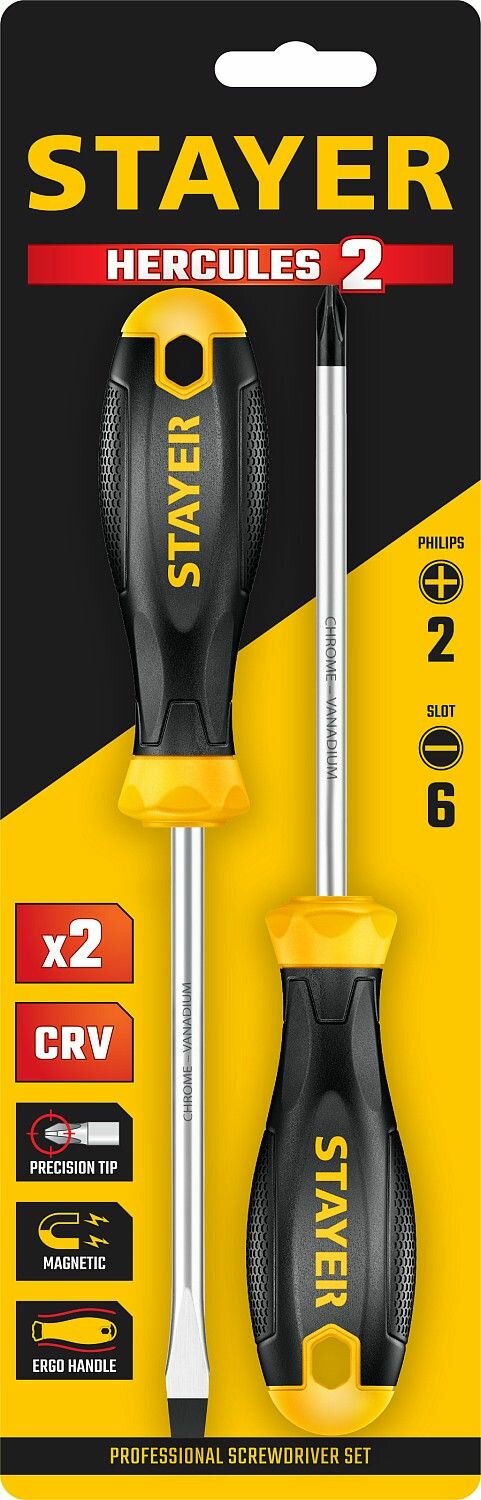 Набор отверток STAYER Hercules, 2 предмета 2513-H2_z02 — фото 1