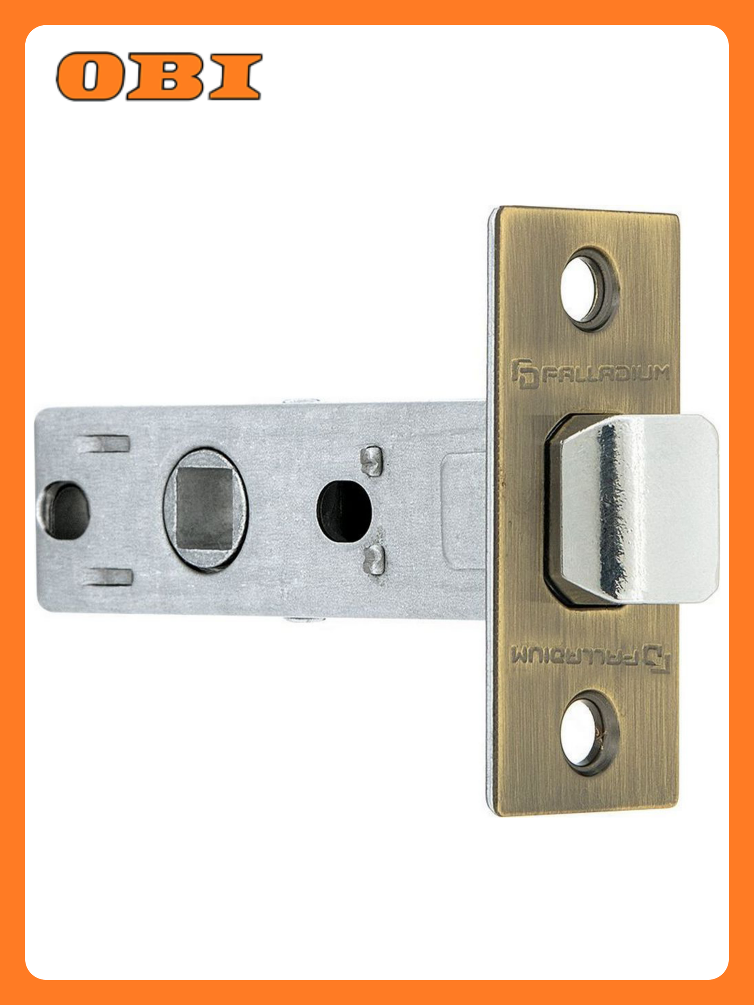 Дверная защелка Palladium врезная античная бронза 60x25x70 мм