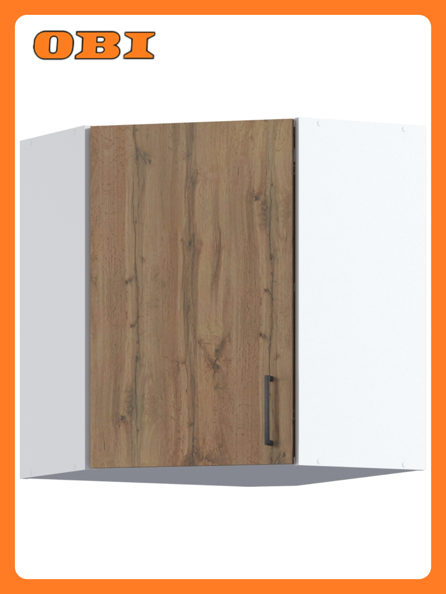 Навесной шкаф столплит Кейл угловой минимализм коричневый ЛДСП 60x305x68 см