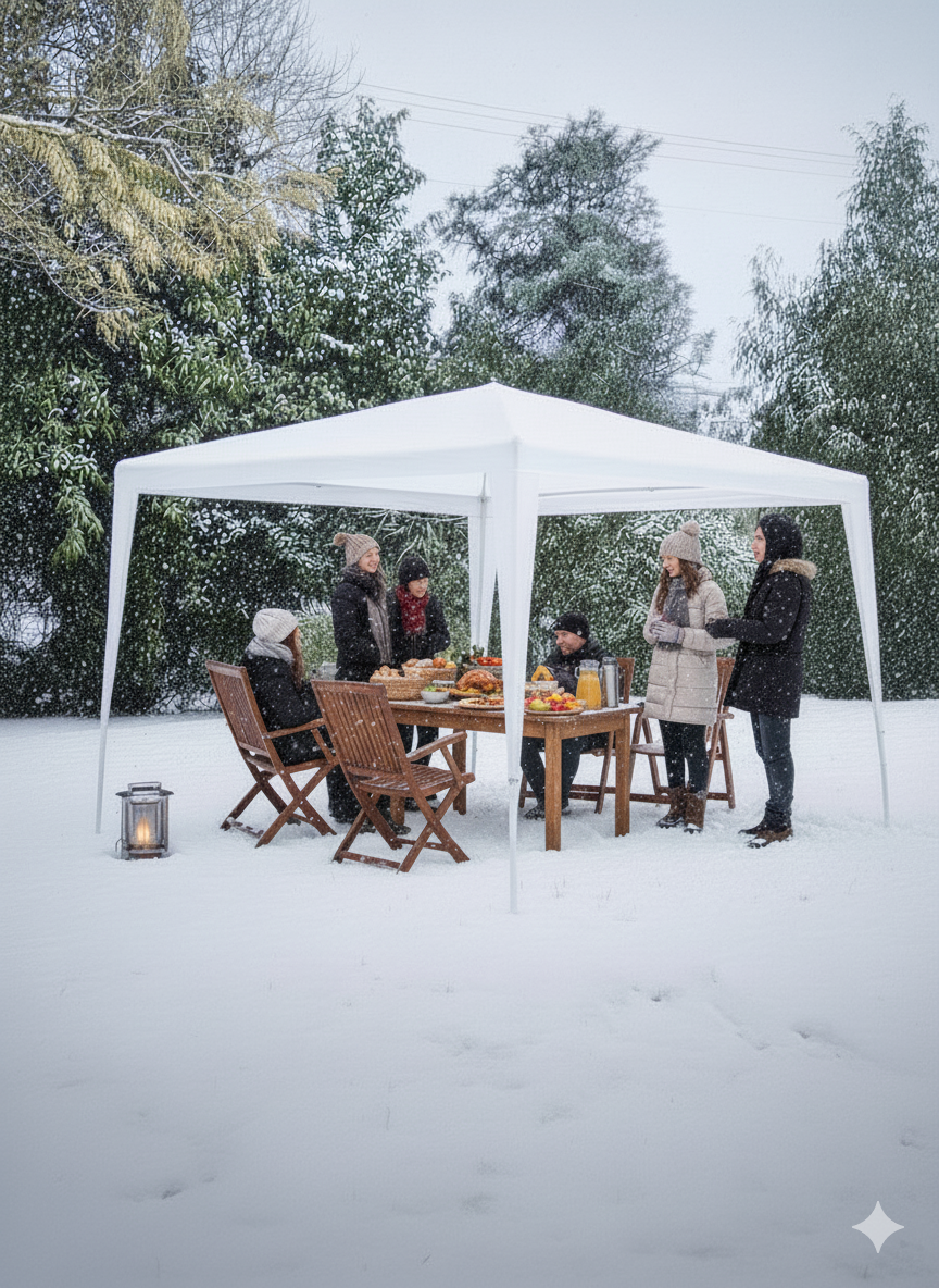 Тент-шатер садовый 3х3 м высота 25 м белый/ тент туристический/ тент шатер без стенок