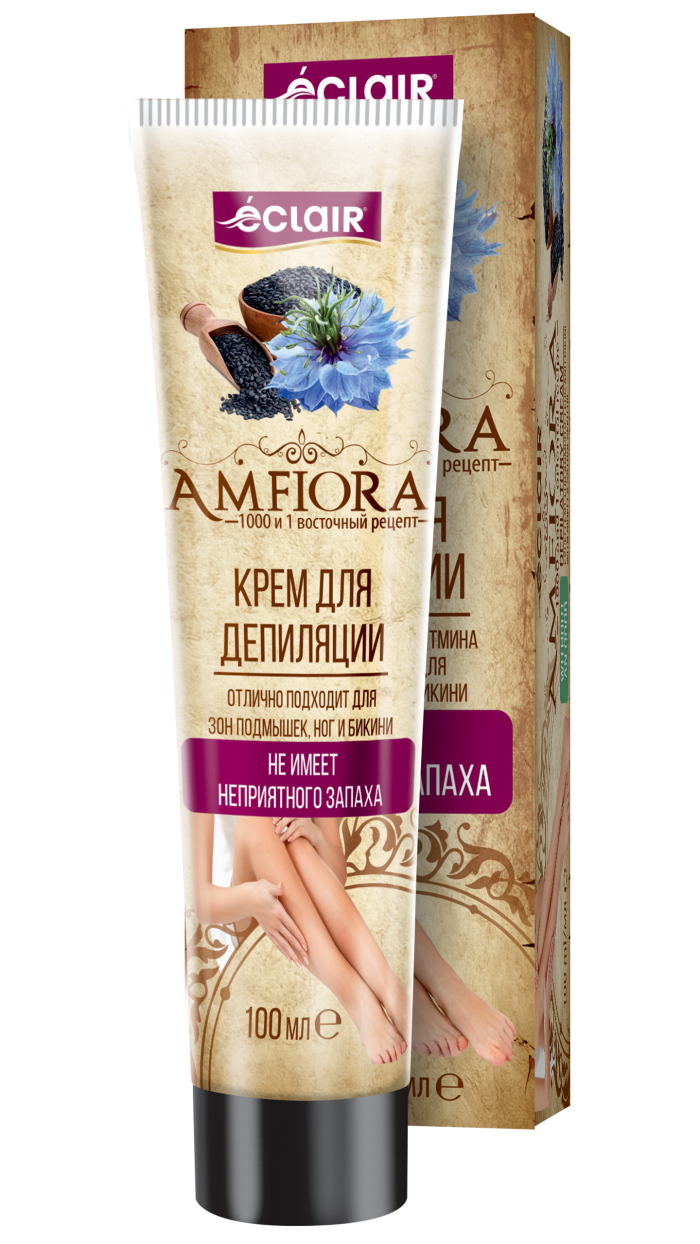 Крем депиляции тела Amfiora с маслом черного тмина, без запаха, 100мл