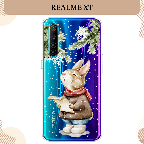 Силиконовый чехол Поющий зайчонок на Realme XT / Реалми XT, прозрачный силиконовый чехол на realme xt реалми xt динозаврики прозрачный