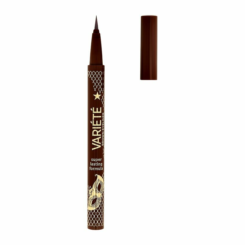 Подводка для глаз EVELINE VARIETE BROWN EYELINER с аппликатором тон коричневый