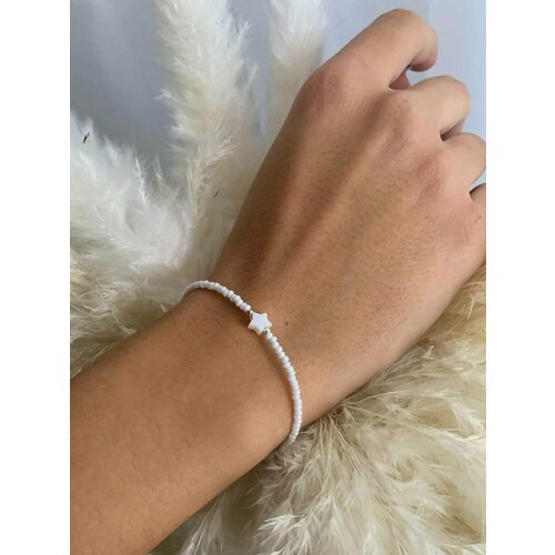 Браслет-цепочка SIDORINA SOFIA ACCESSORIES, бисер, 1 шт., размер 15 см, белый