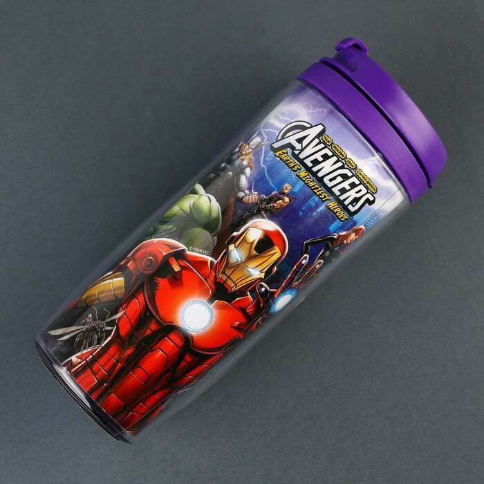 Термостакан, фиолетовый, 350 мл "Супер-герои", Мстители - фотография № 9