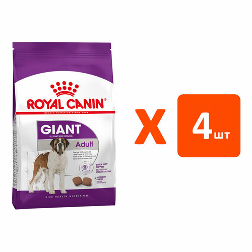 ROYAL CANIN GIANT ADULT для взрослых собак крупных пород (4 кг х 4 шт) royal canin maxi adult для взрослых собак крупных пород 3 кг х 4 шт