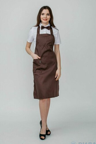 Изображение товара Фартук рабочий для кухни, официантов Вилан из смесовой с водоотталкивающей пропиткой ткани, бордовый