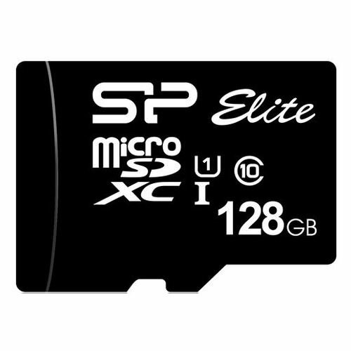 Карта памяти microSDXC UHS-I U1 Silicon Power Elite 128 ГБ, 100 МБ/с, Class 10, SP128GBSTXBV1V20, 1 шт, без адаптера