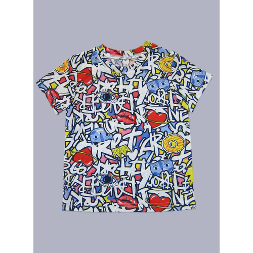Футболка Светлячок-С, размер 104-110, белый, красный футболка светлячок с комплект из 2 шт размер 104 110 белый