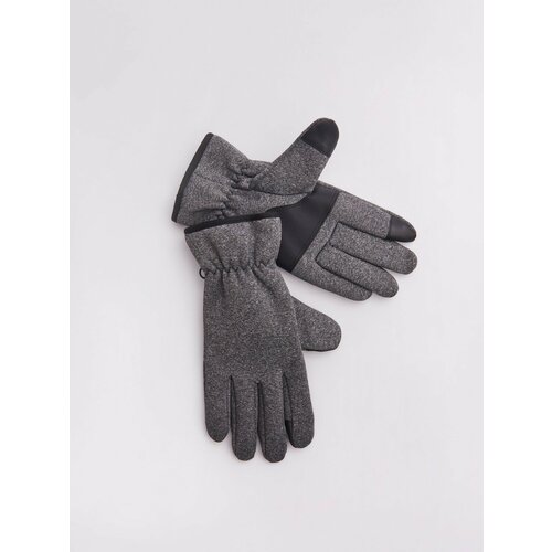 фото Тёплые перчатки с функцией touch screen и начёсом внутри, цвет серый, размер l zolla