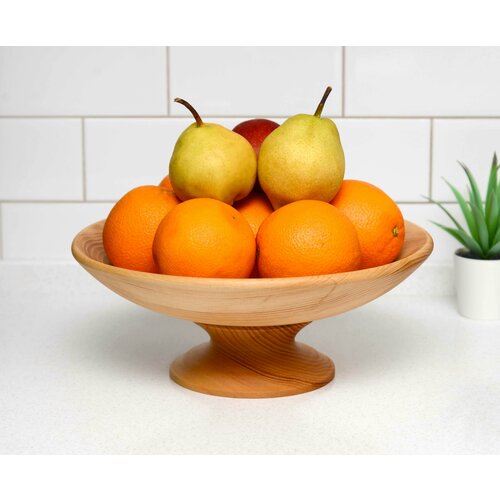 Фруктовница деревянная большая из кедра D26 H11 Ваза для фруктов Конфетница 2120₽