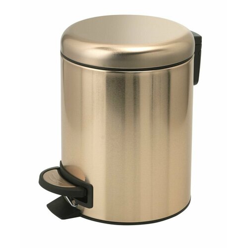 Круглый контейнер для мусора с педалью-3 литра Gedy G-Potty 320988 матовое золото 4412₽