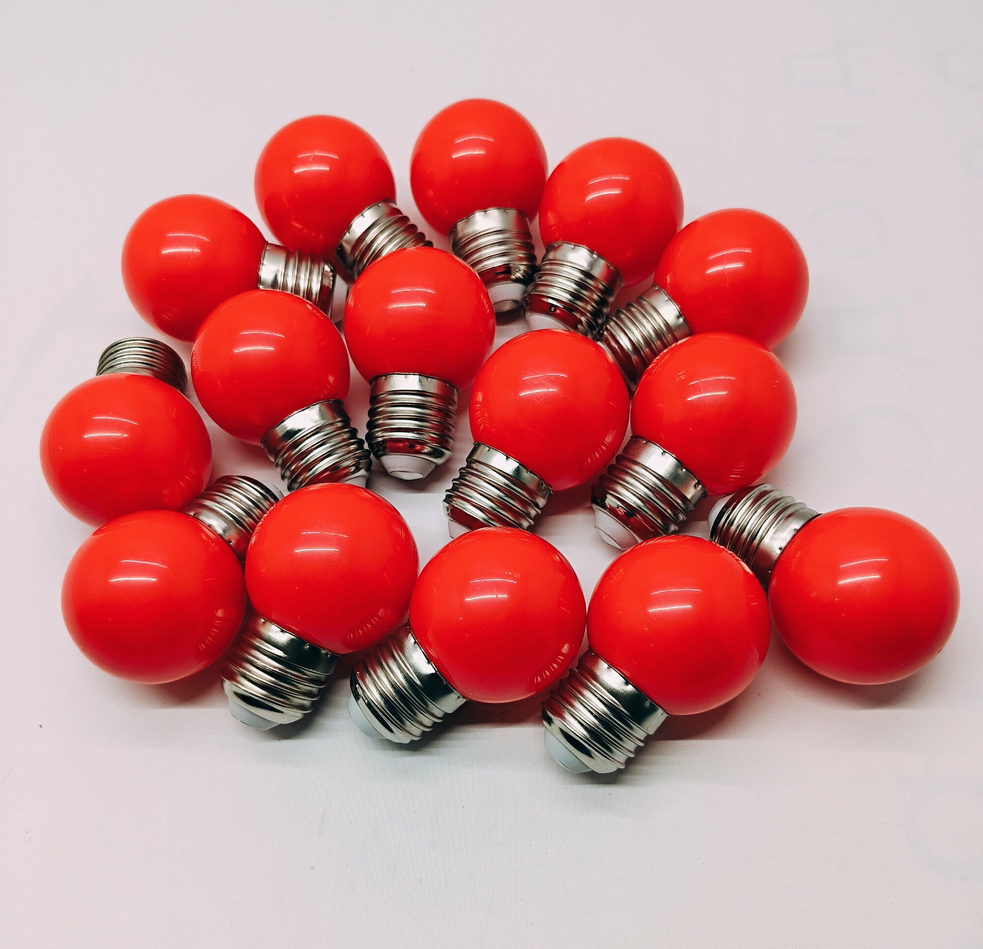 Лампы шарик для гирлянды белт лайт е27 набор 16ть штук RED