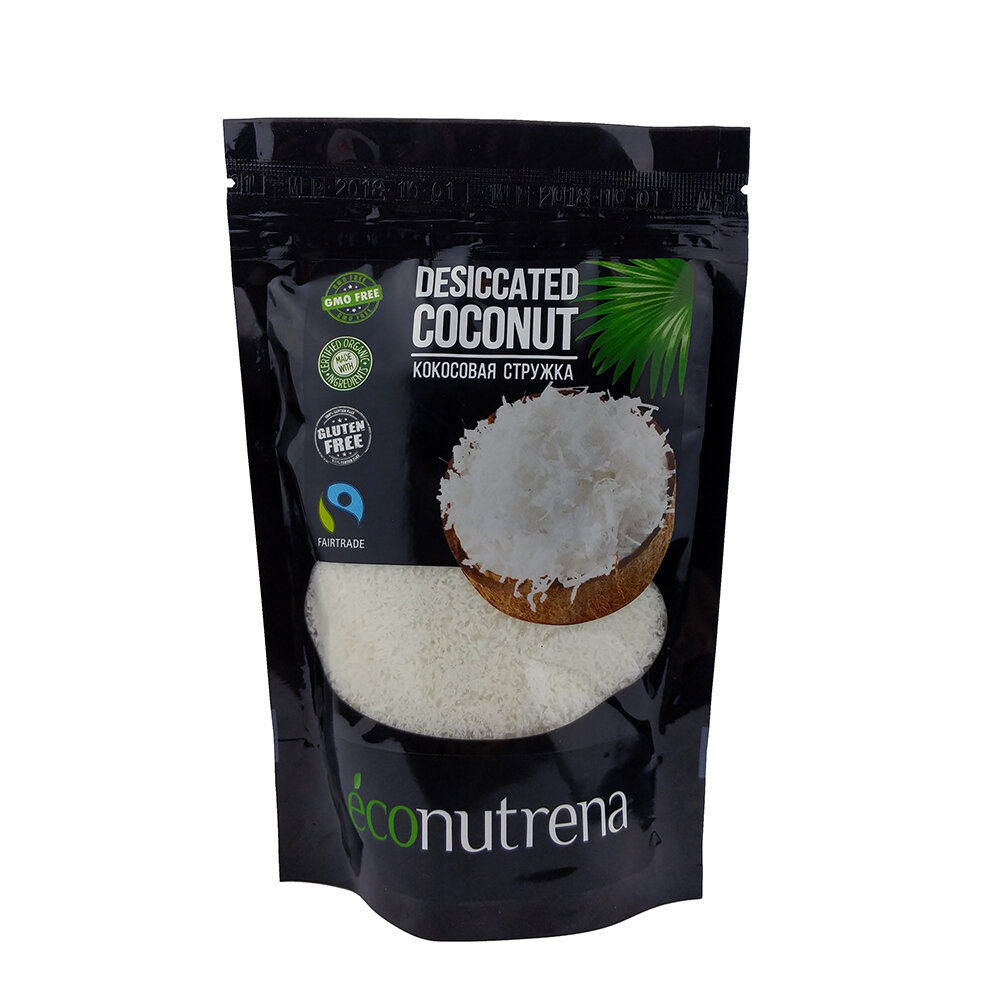 Кокосовая стружка, диетическая (45%) Econutrena 150 г