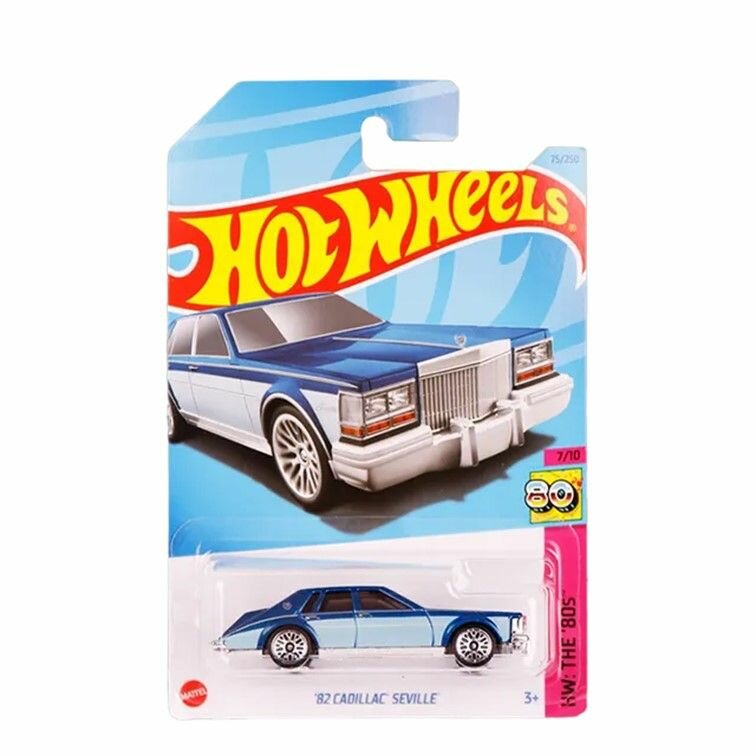 HKJ64 Машинка игрушка Hot Wheels металлическая коллекционная 82 Cadillac Seville синий; голубой