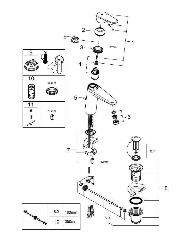 Смеситель для раковины GROHE - фото №19