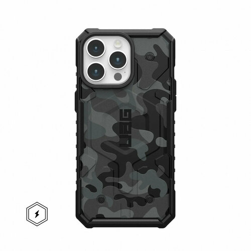 Чехол UAG Pathfinder SE с MagSafe для iPhone 15 Pro Max темный камуфляж (Midnight Camo)