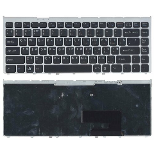 Клавиатура для ноутбука Sony Vaio VGN-FW черная с рамкой клавиатура keyboard 149036311 для ноутбука sony vaio e11 sve11 sve111 series черная с черной рамкой