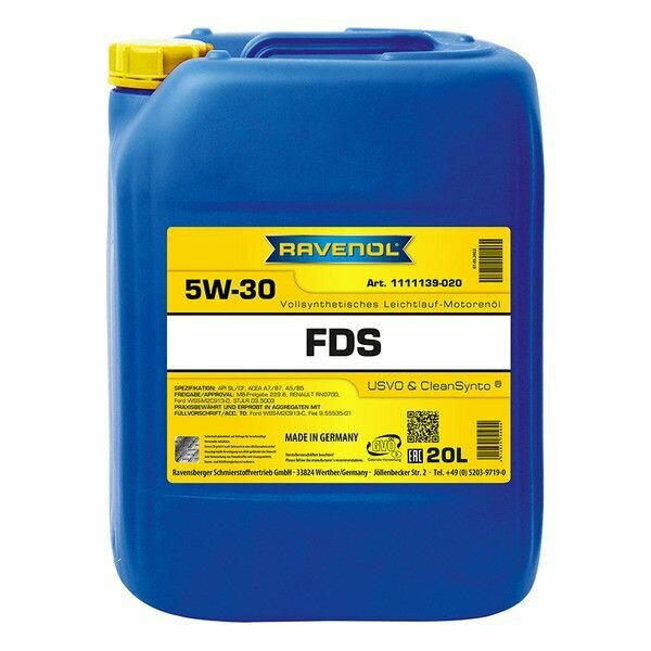 Моторное масло RAVENOL FDS 5W-30 20 литров 4014835795624