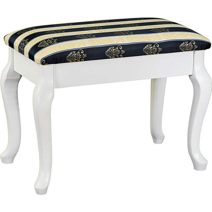 фото Банкетка Мебелик Ретро с ящиком белый, полоса синий (П0005824)