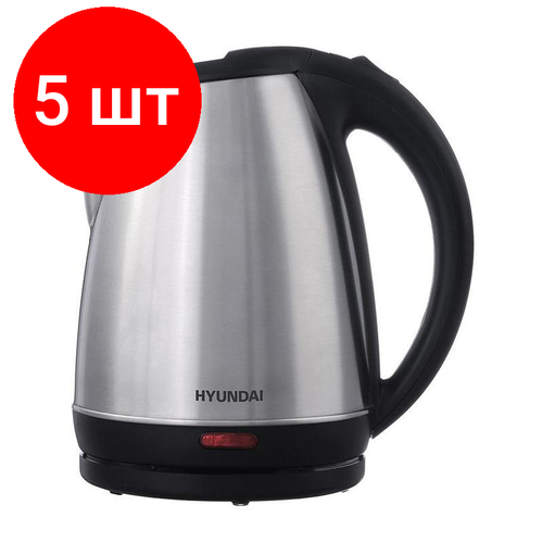 Комплект 5 штук Чайник Hyundai HYK-S1030 17л 2200Вт серебр матовыйчерный металл 1677300₽
