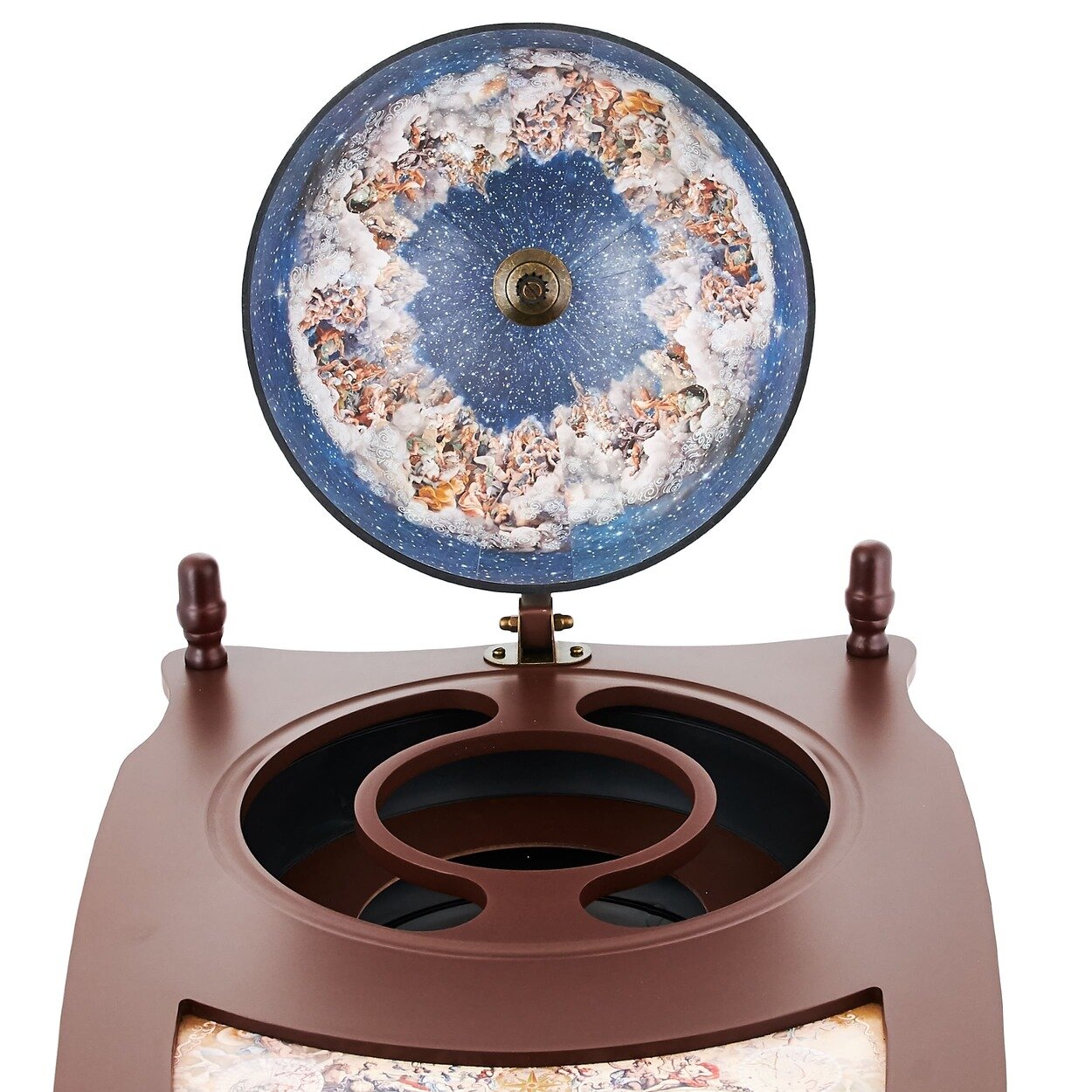 Глобус бар напольный со столом "Дионис" сфера 33 см, дерево. — фото 1