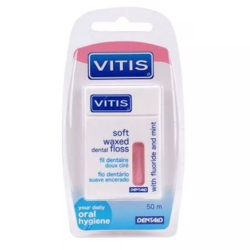 Зубная нить Dentaid Vitis soft waxed уход за полостью рта dentaid межзубная нить vitis waxed dental floss with fluoride and mint 50 м в твердой упаковке