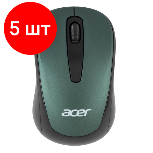 Комплект 5 штук Мышь компьютерная Acer OMR135 зеленый 1000dpi WLS USB ZL MCEEE01I 384900₽