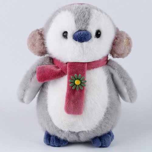 Новогодняя мягкая игрушка «Пингвин», цвет светло-серый, на новый год игрушка подушка пингвин санта серый 33см