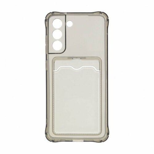 противоударный чехол flexible case для samsung galaxy s21 fe серый Силиконовый чехол противоударный для Samsung G990 Galaxy S21 FE (с картхолдером) черный