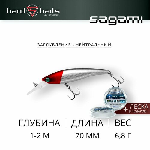 воблер daiwa 70mm 10g suspending deep Воблер Sprut Sagami D 70SP (Suspending/70mm/6,8g/1-2m/RH2)