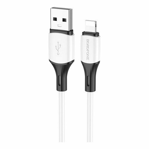 Дата-кабель Borofone BX79 Silicone USB-Lightning, 1 м, белый кабель usb lightning borofone bx79