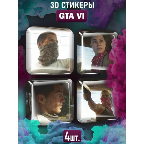 3D стикеры на телефон наклейки GTA 6 ГТА 6