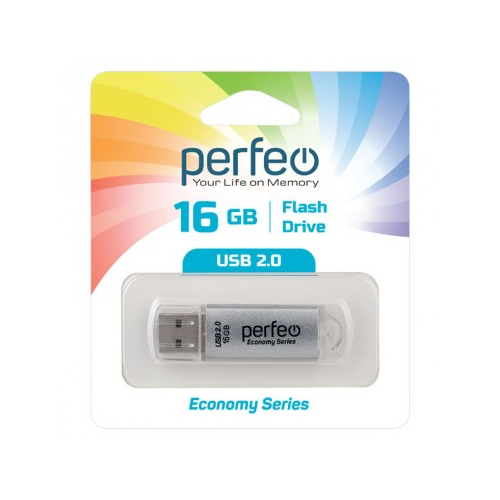 USB флеш накопитель Perfeo 16GB E01 Silver economy series perfeo usb drive 16gb e01 red pf e01r016es